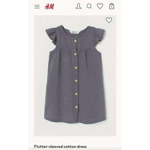 NWT H&M Flutter Sleeve Cotton Dress | 4/5 - Picture 7 of 7